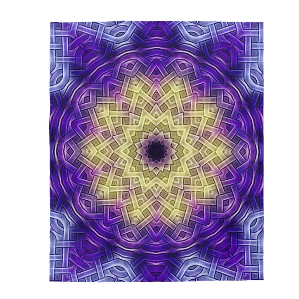 Purple Celtic Knot Kaleidoscope Velveteen Plush Blanket