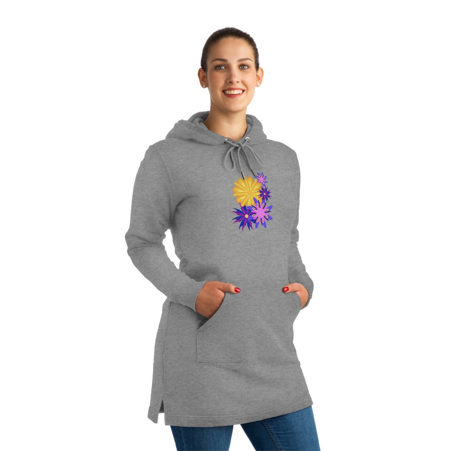 Fanciful Flowers Collage Streeter Hoodie Dress