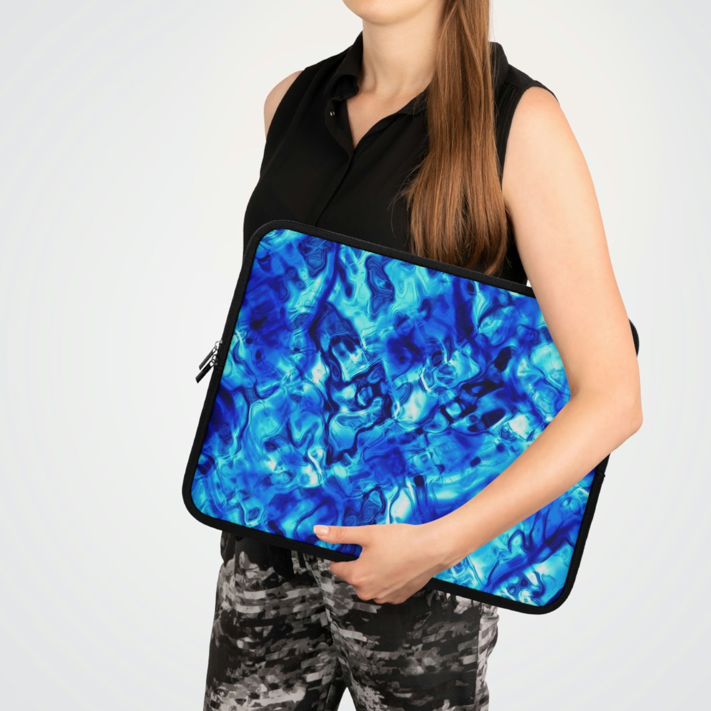 Blue Water Abstract Laptop Sleeve