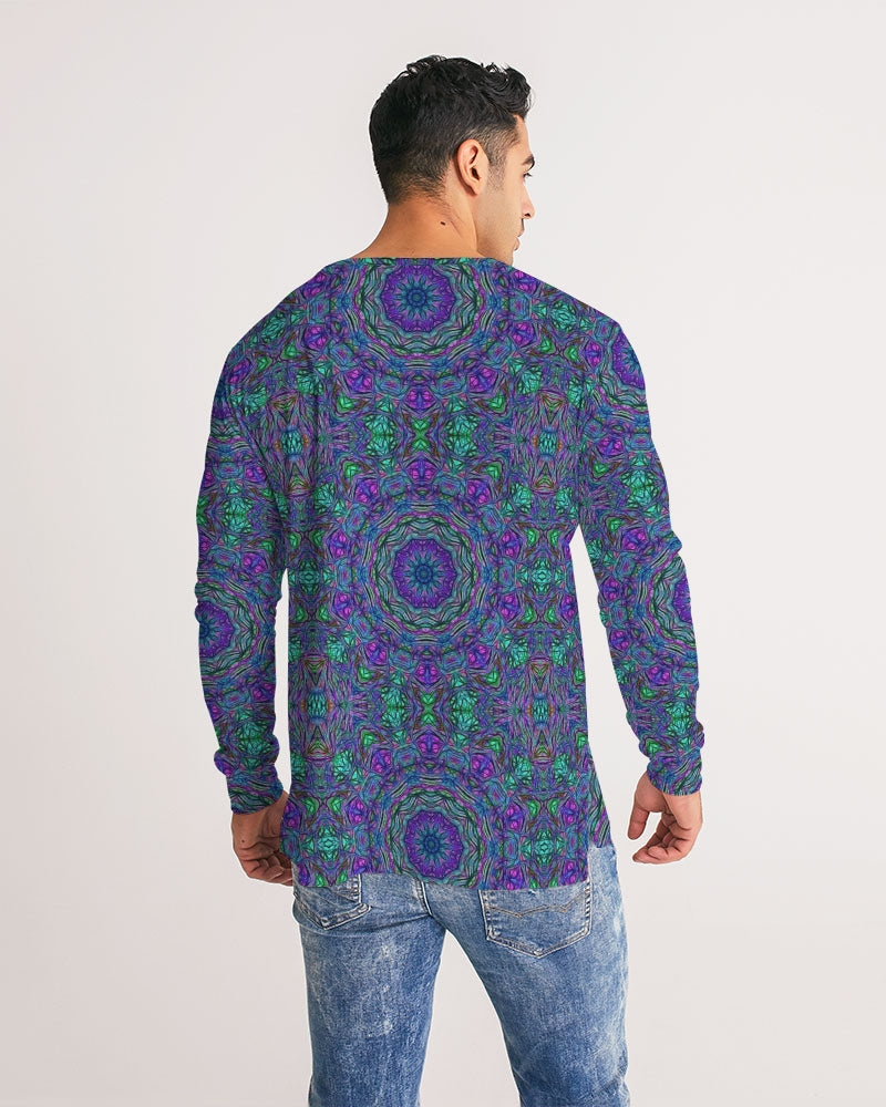 Blue Green Purple Kaleidoscope Men's Long Sleeve Tee