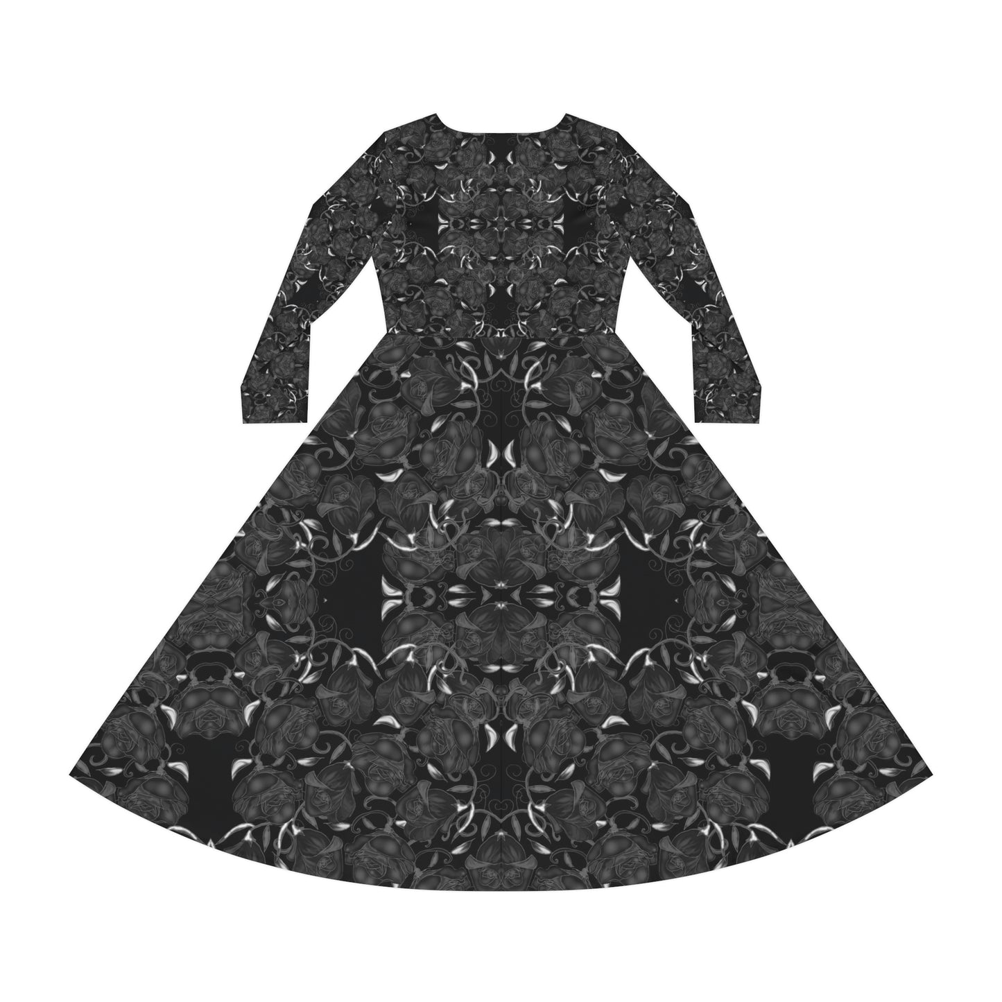 Black Roses Women's Long Sleeve Dance Dress