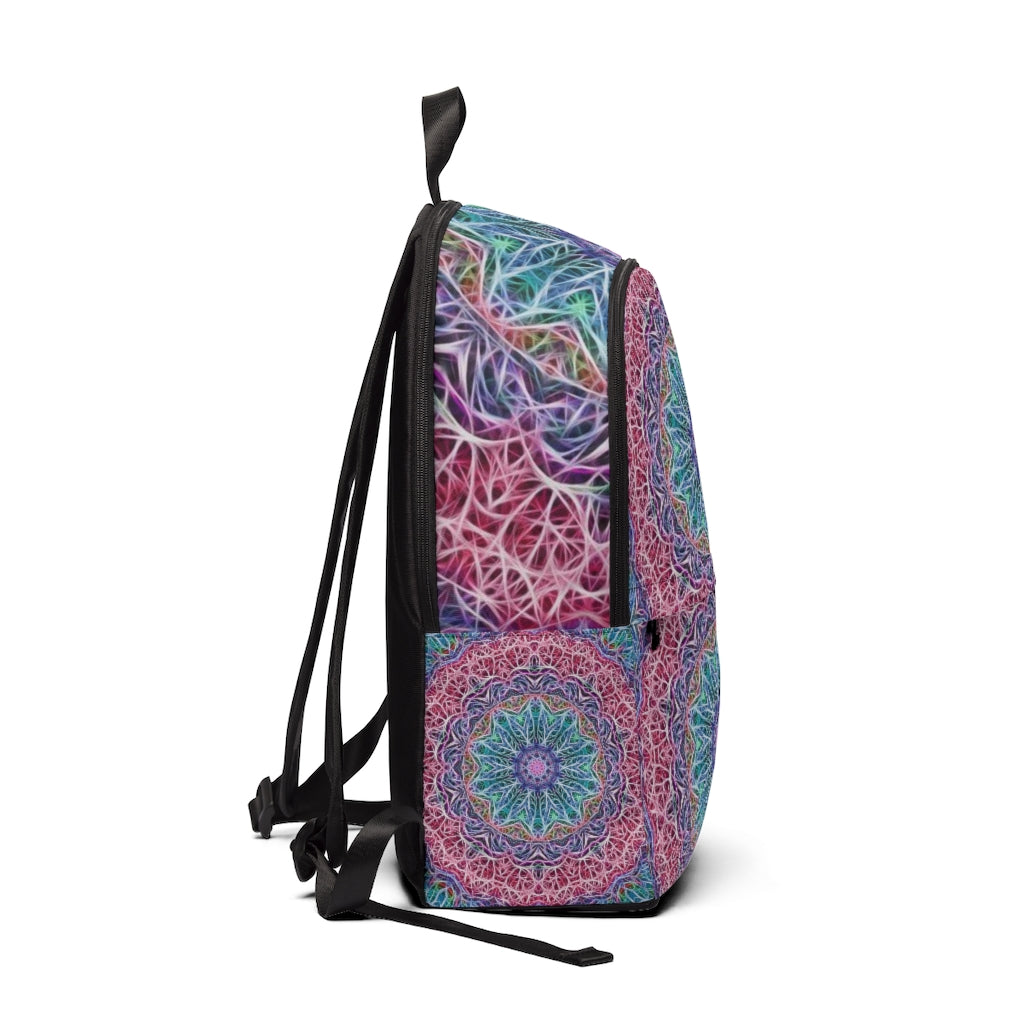 Pink and Blue Kaleidoscope Unisex Fabric Backpack