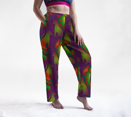 Abstract Rainbow Cats Lounge Pants
