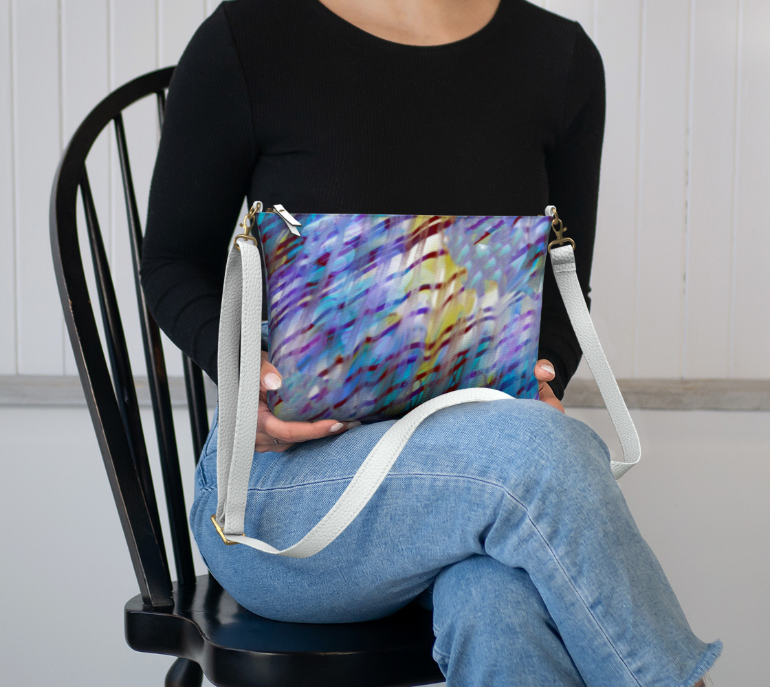 Abstract Ripple Vegan Crossbody Purse