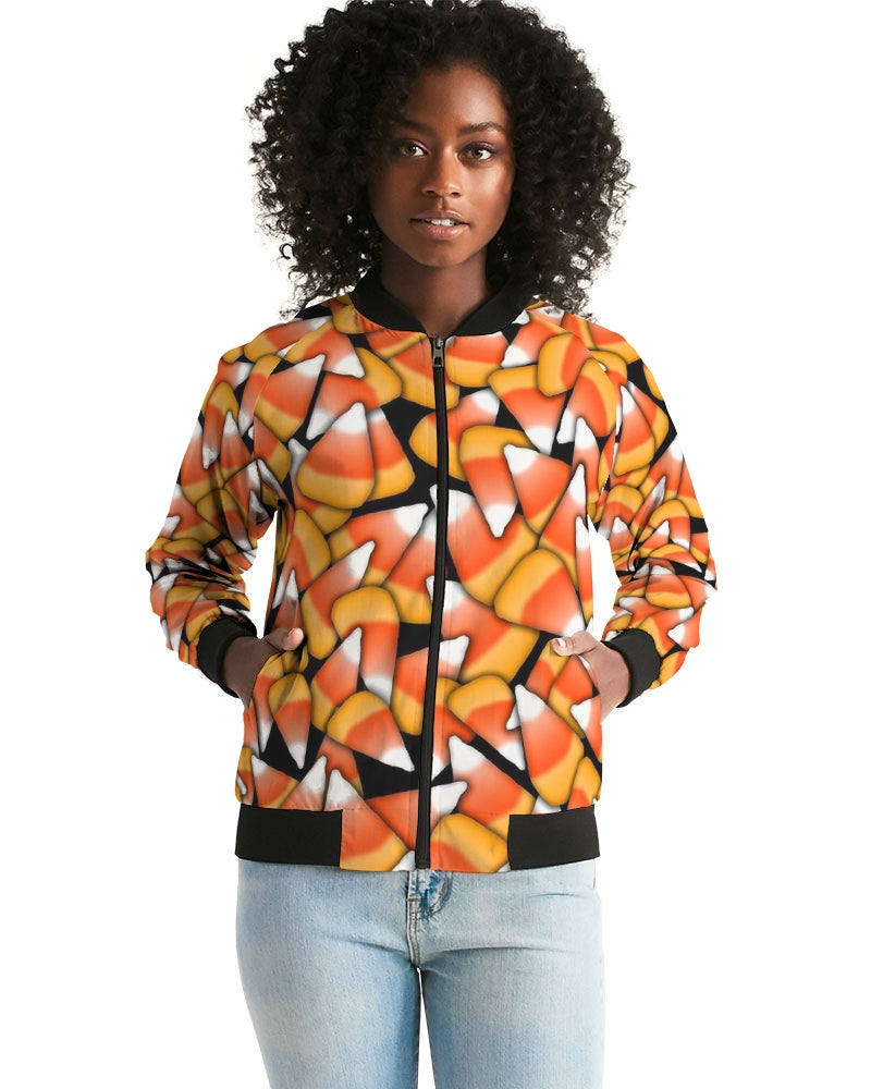 Candy Corn Pattern Women's Bomber Jacket