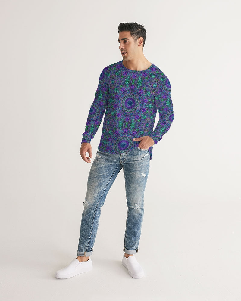 Blue Green Purple Kaleidoscope Men's Long Sleeve Tee