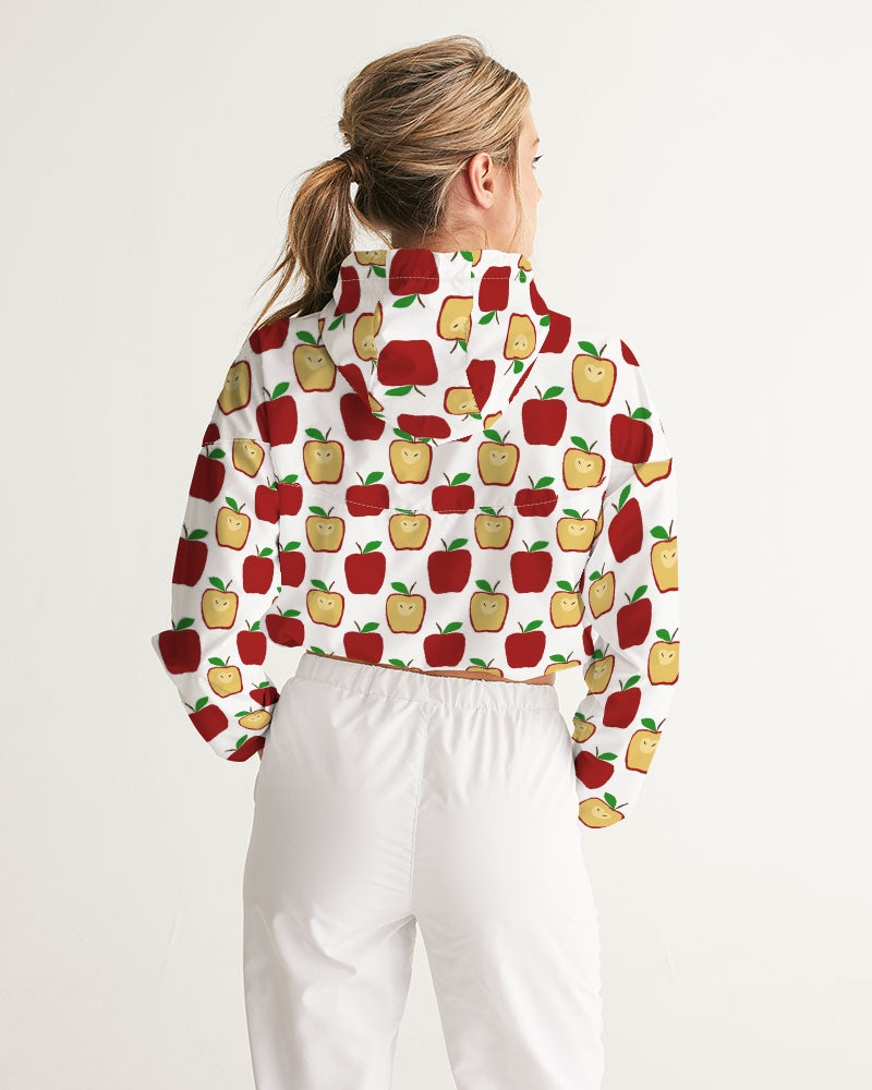 Apple Polkadots Women's Cropped Windbreaker