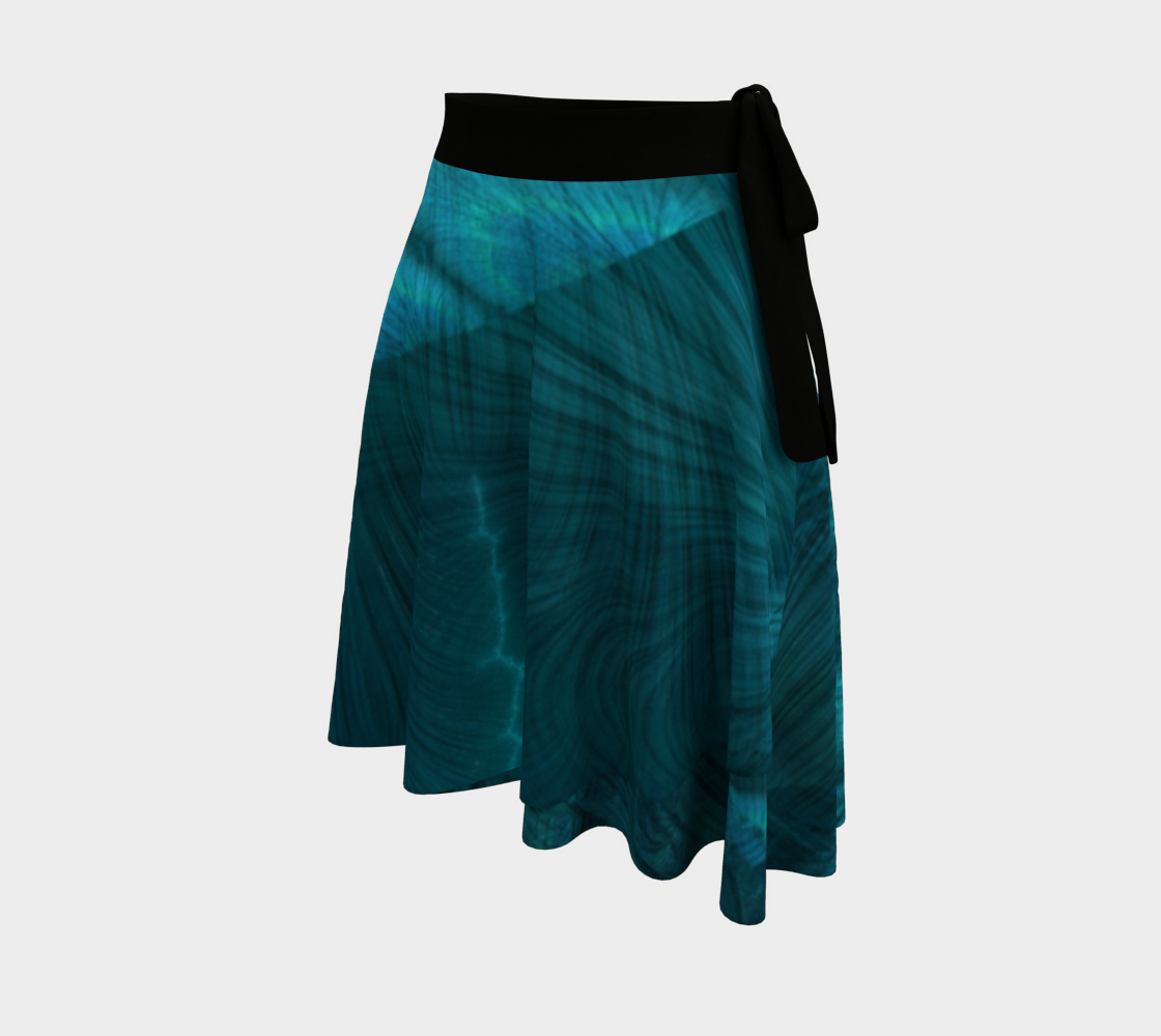 Blue Metallic Fractal Wrap Skirt