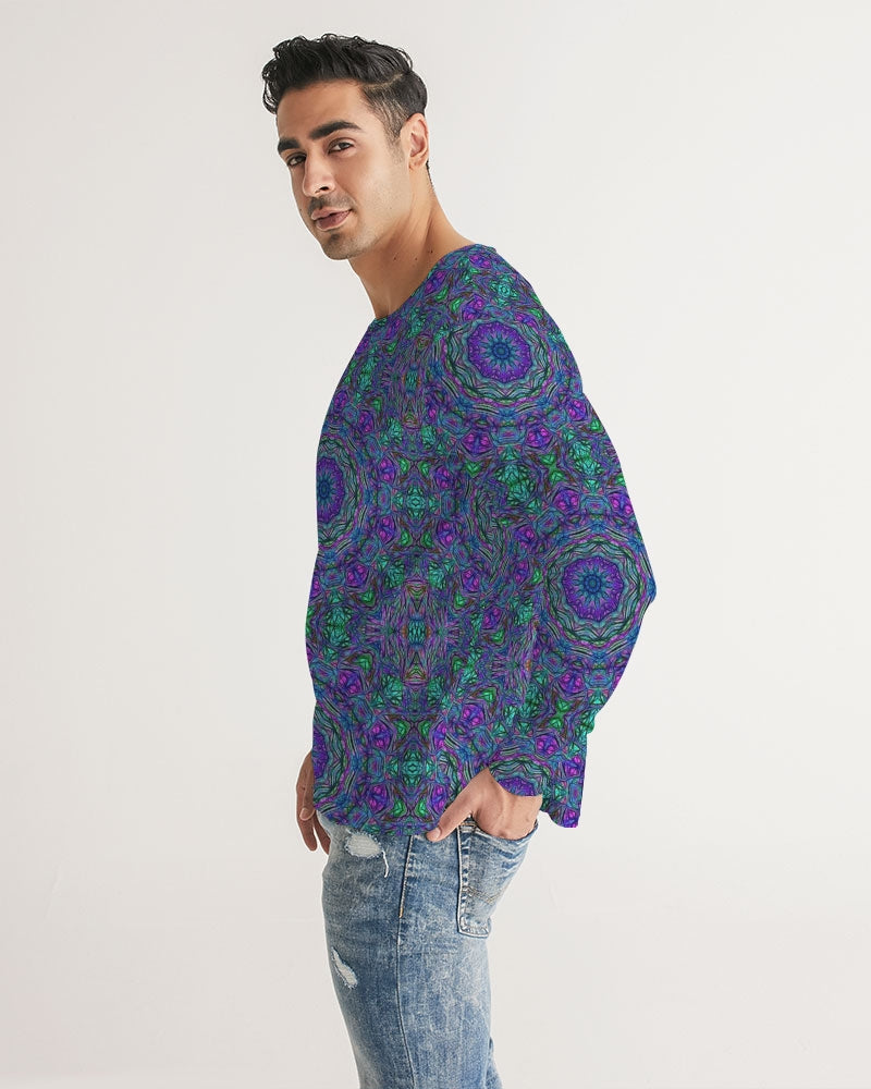 Blue Green Purple Kaleidoscope Men's Long Sleeve Tee