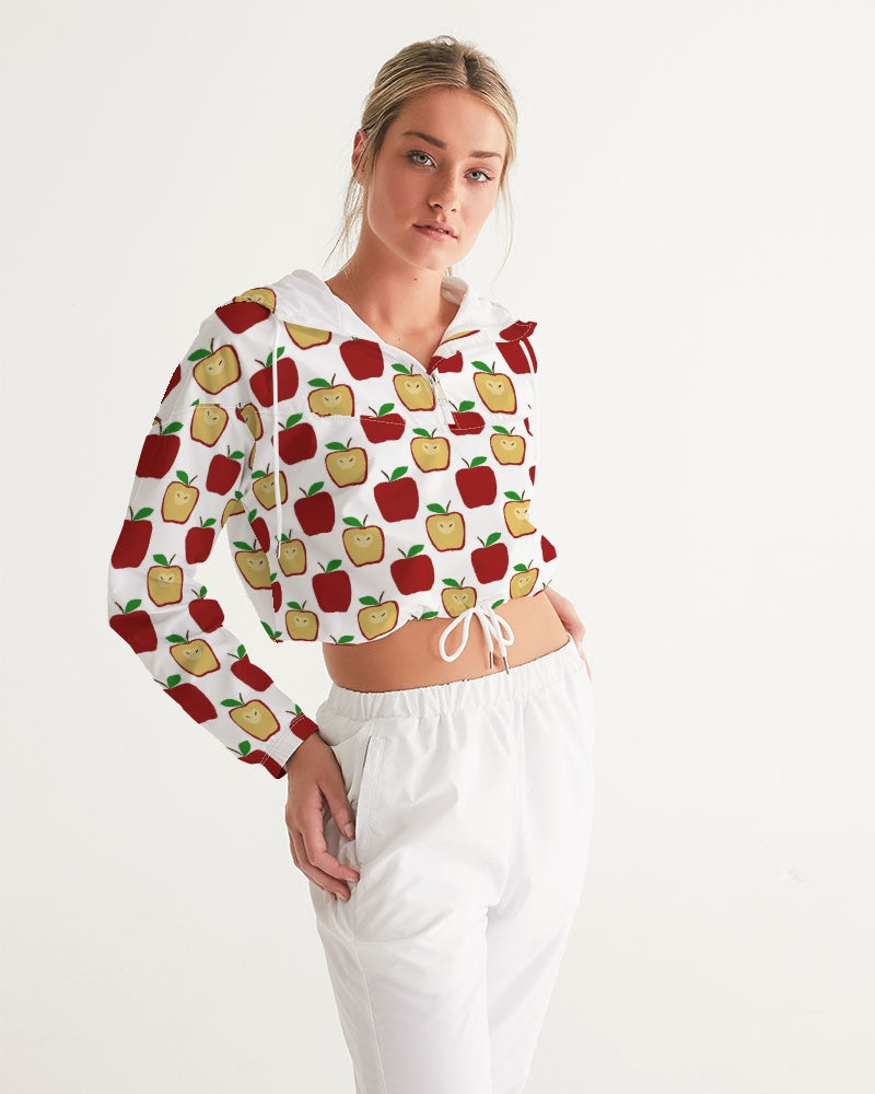 Apple Polkadots Women's Cropped Windbreaker