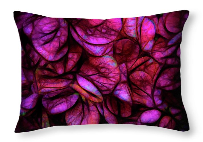 Dark Pink Flower Background - Throw Pillow