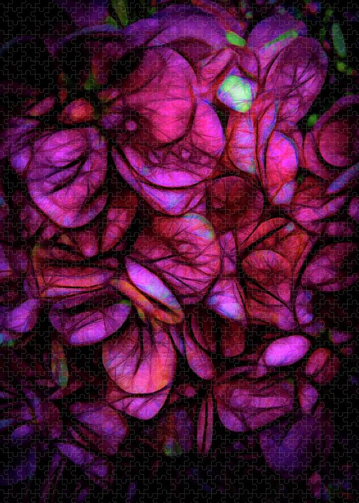 Dark Pink Flower Background - Puzzle