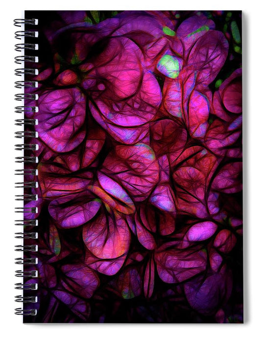 Dark Pink Flower Background - Spiral Notebook