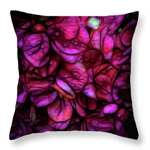 Dark Pink Flower Background - Throw Pillow