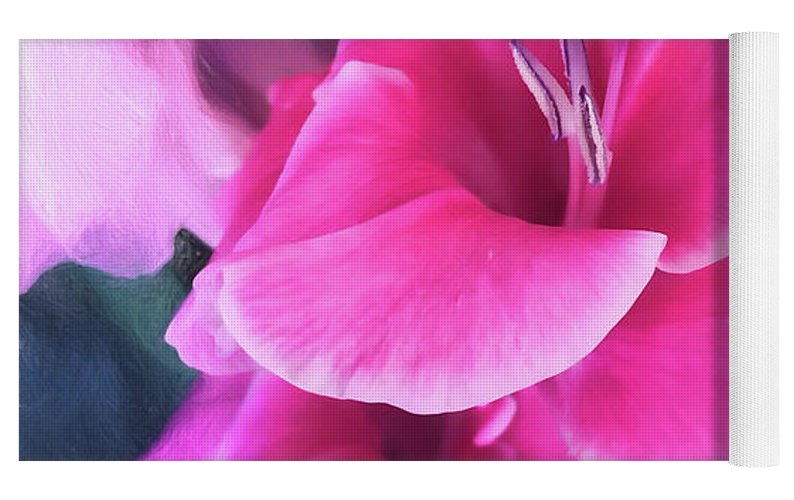 Dark Pink Gladiolas - Yoga Mat