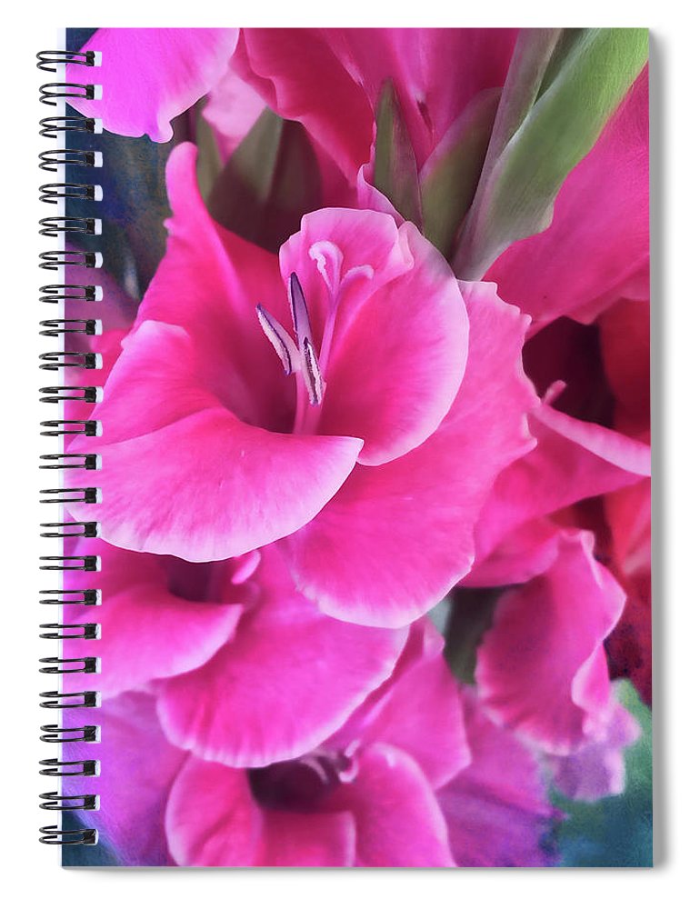 Dark Pink Gladiolas - Spiral Notebook