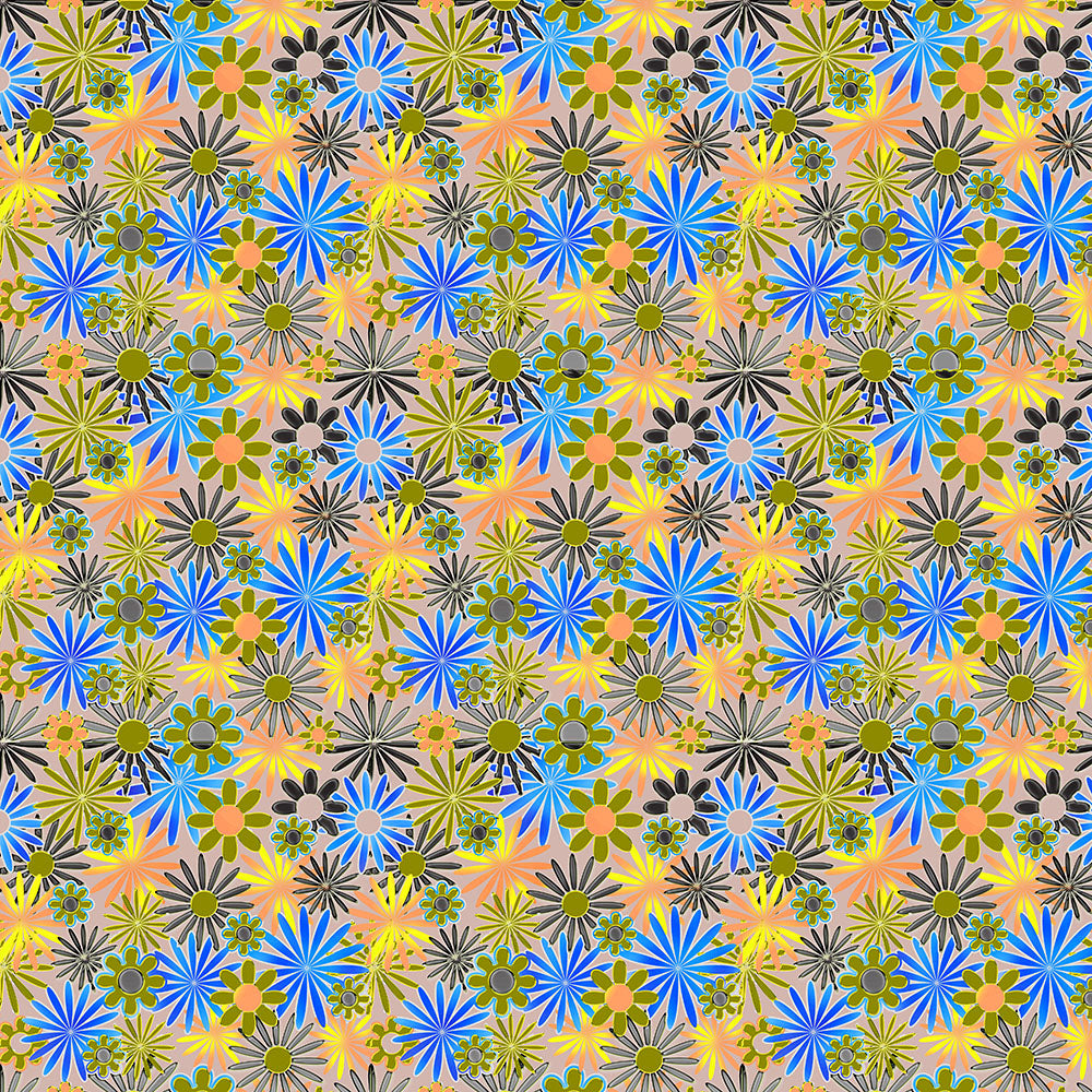 Blue and Yellow Daisies Digital Image Download