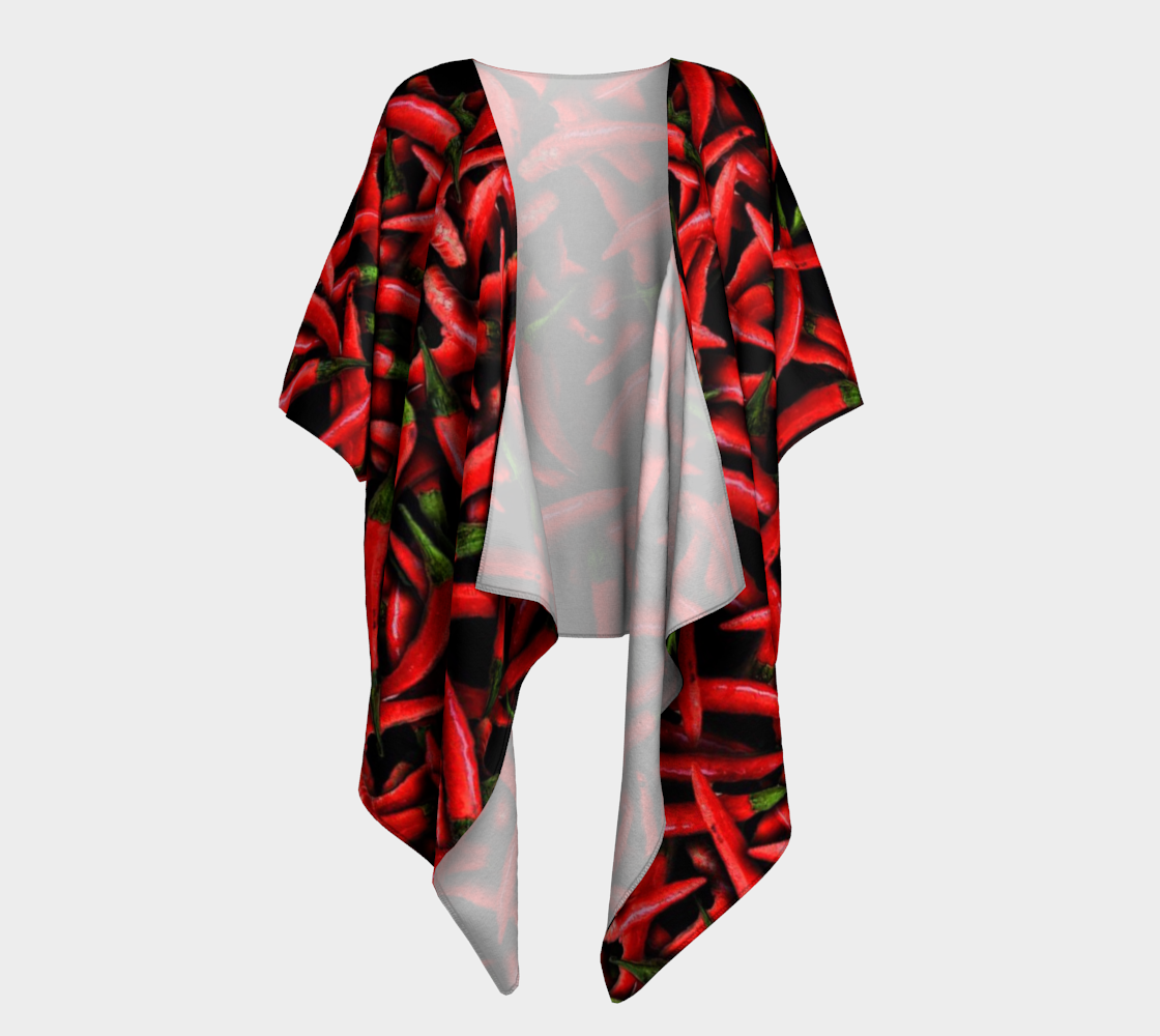 Red Chili Peppers Draped Kimono