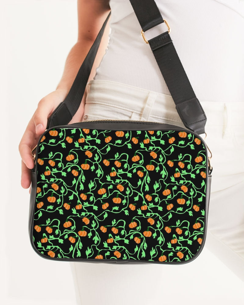 Pumpkin and Vines Patttern Crossbody Bag