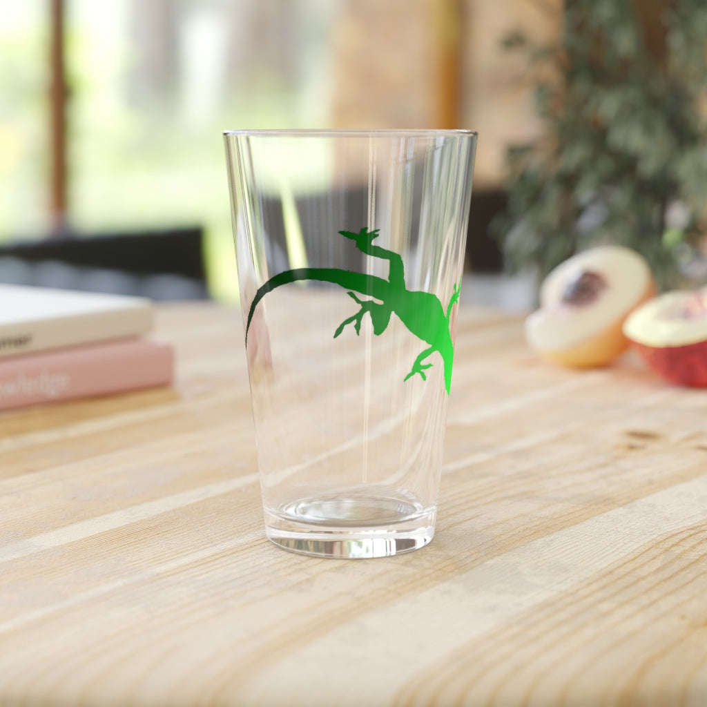 Gecko Pint Glass, 16oz