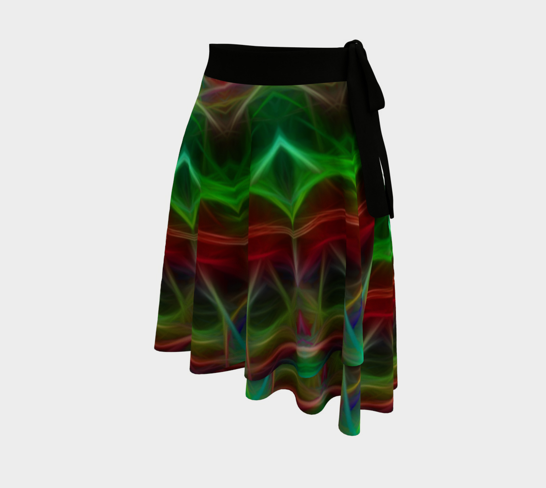 Green Lotus Kaleidoscope Wrap Skirt