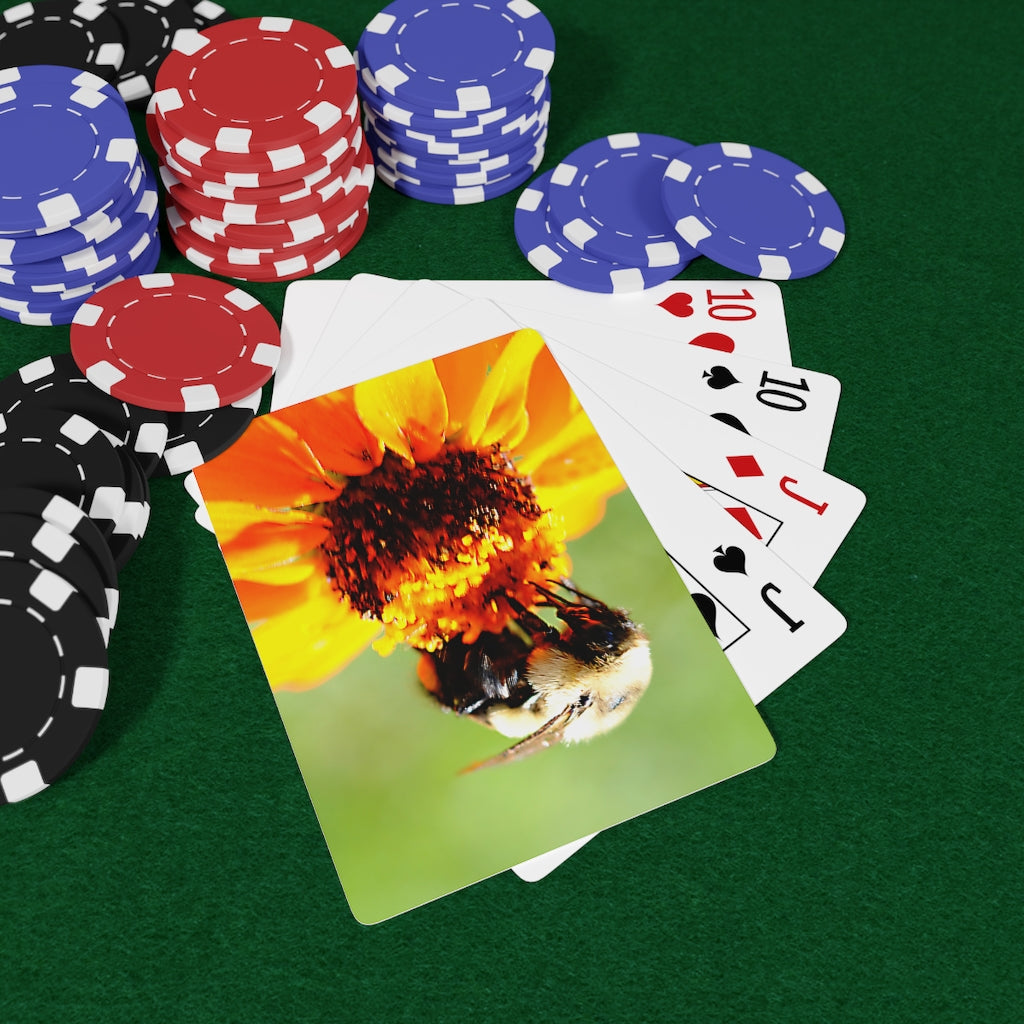 Bee On a Flower Custom Poker Cards