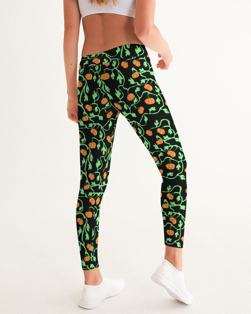 Pumpkin and Vines Patttern Women's Yoga Pants