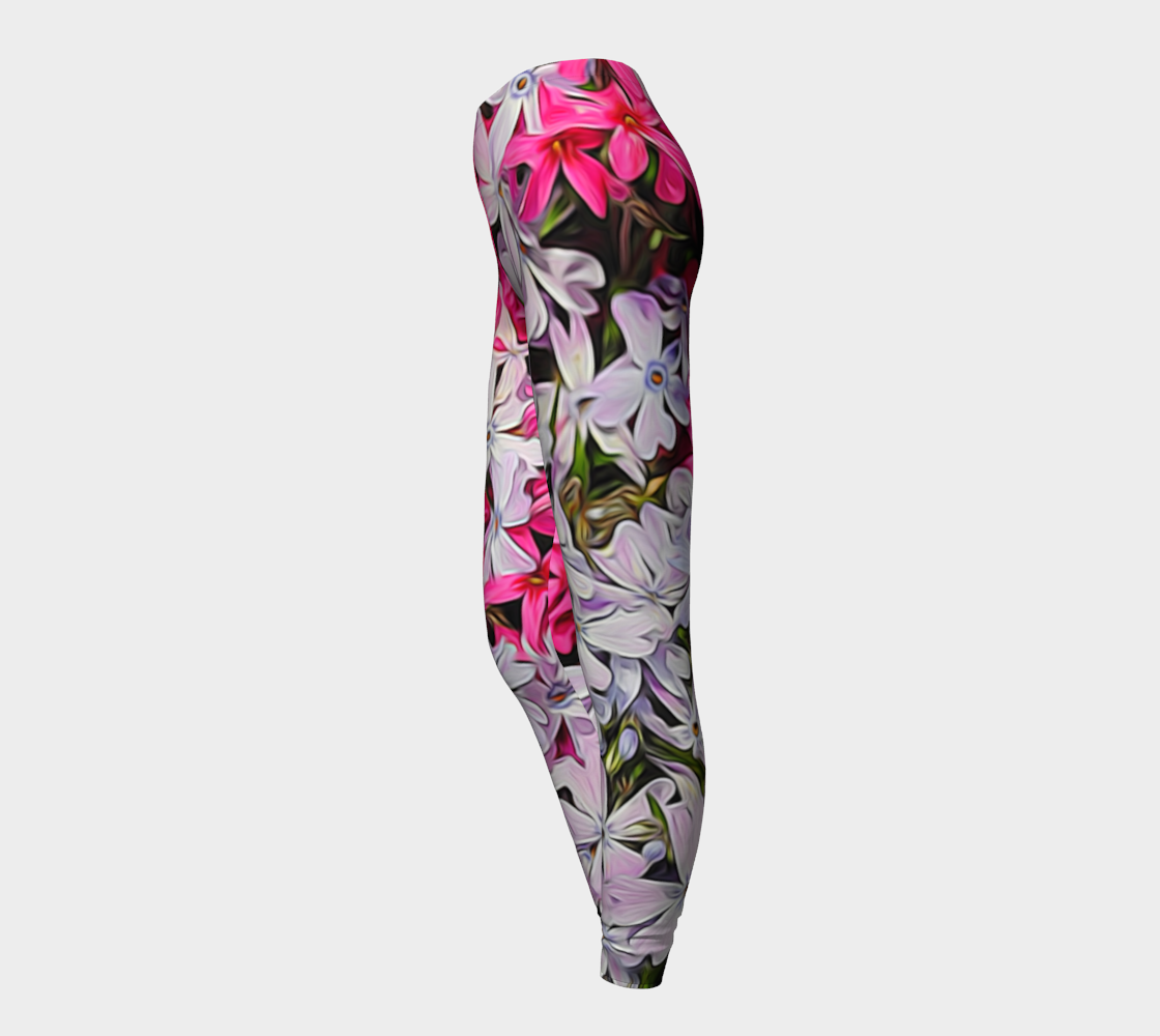 Pink and White Carpet Phlox Leggings