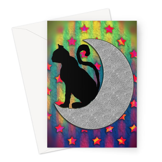 Cat On A Moon Greeting Card