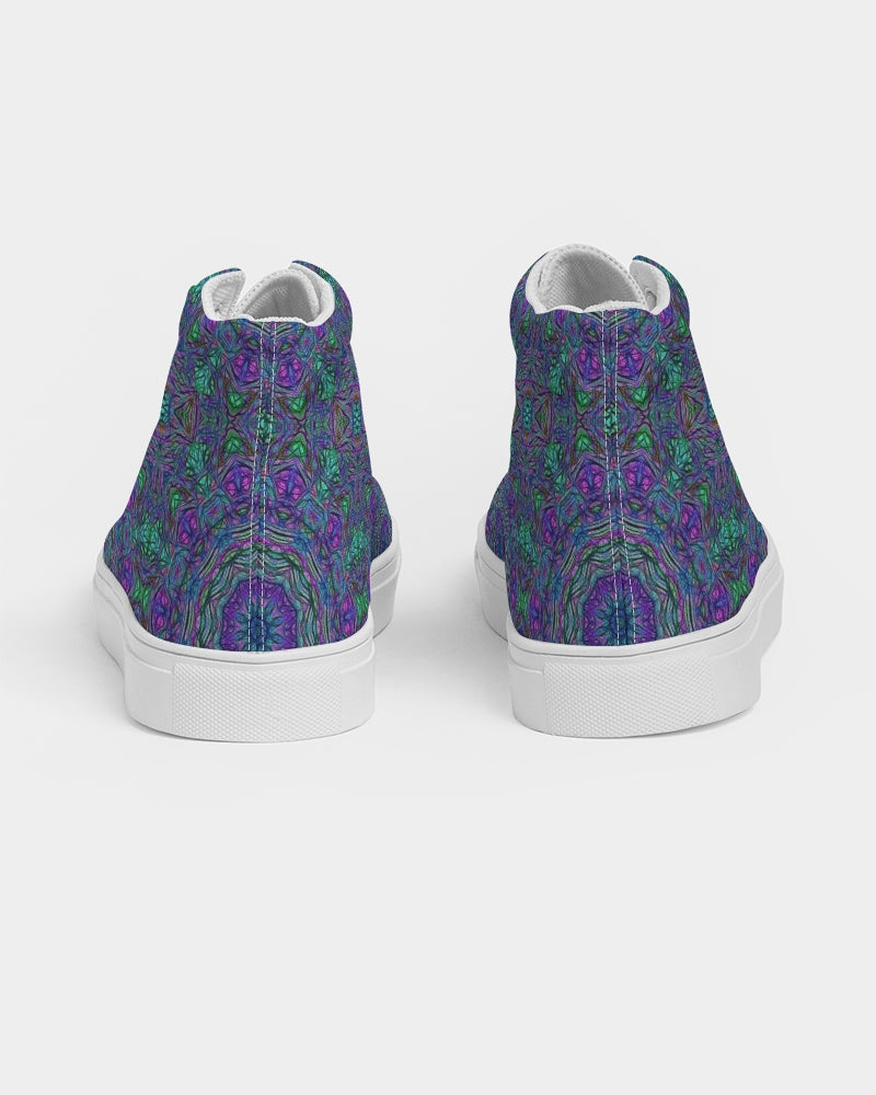 Blue Green Purple Kaleidoscope Women's Hightop Canvas Shoe