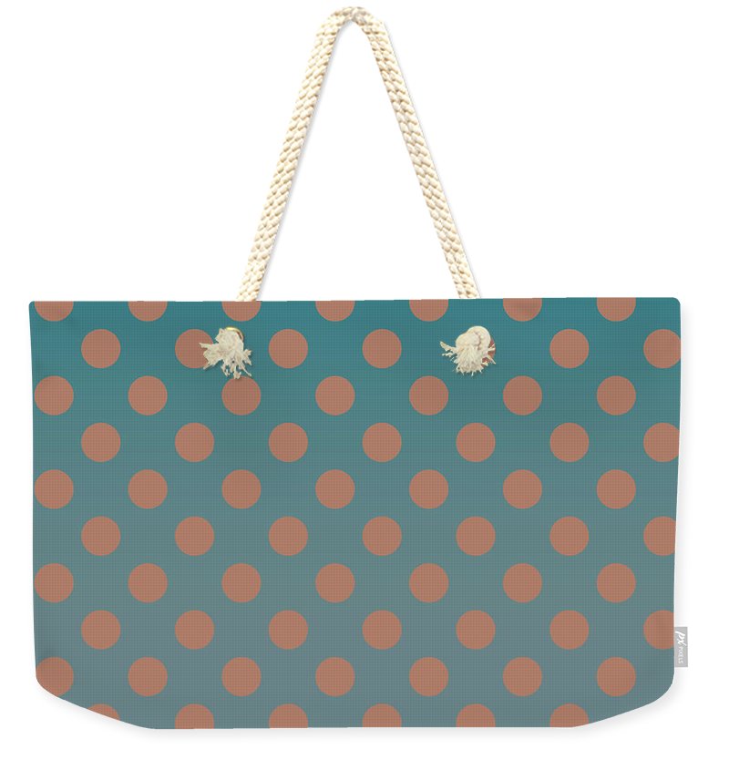 Denim and Brown Polkadots - Weekender Tote Bag