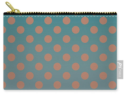 Denim and Brown Polkadots - Carry-All Pouch