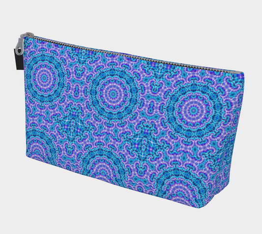 Blue and Purple Tie Dye Make Up Bag