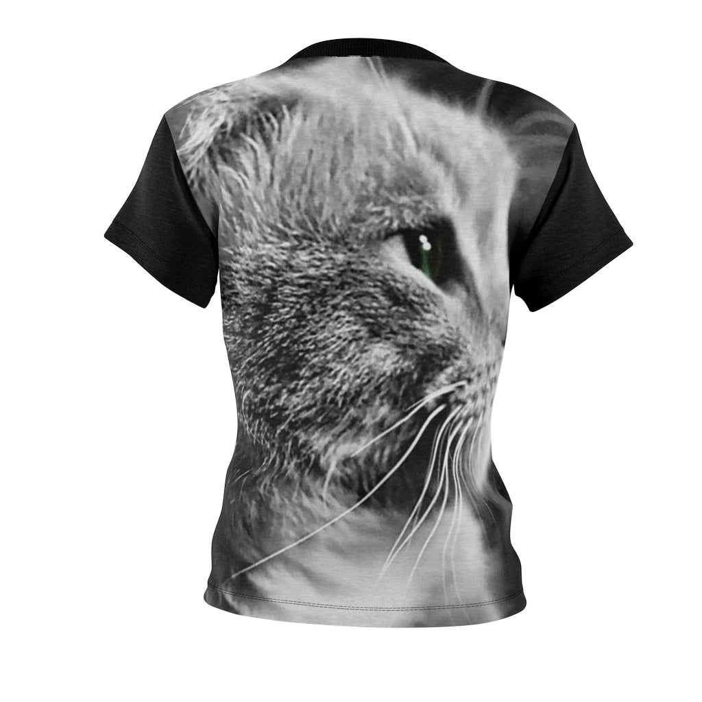 Marley Cat In Black and White Women's AOP Cut & Sew Tee