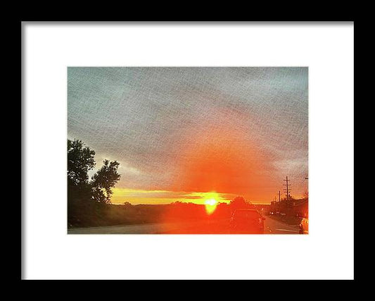 Driving Into a Mchenry Sunset - Framed Print