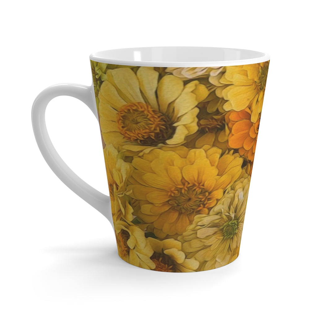 Yellow Zinnias Latte mug