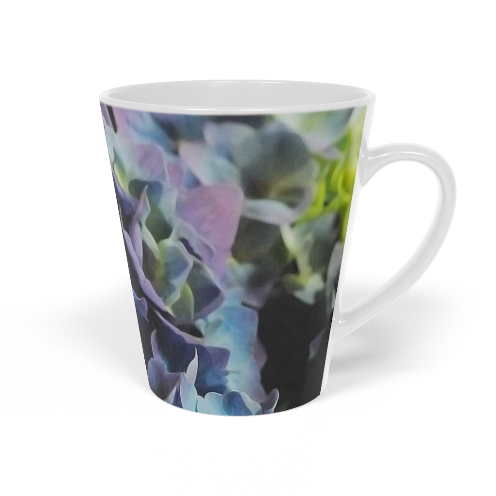 Blue and Purple Hydrangea Latte Mug, 12oz