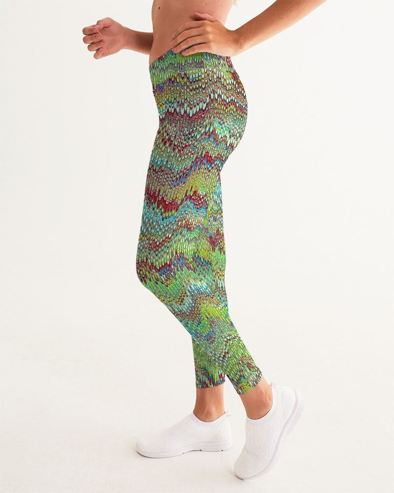Cool Green Marbled Women's Yoga Pants