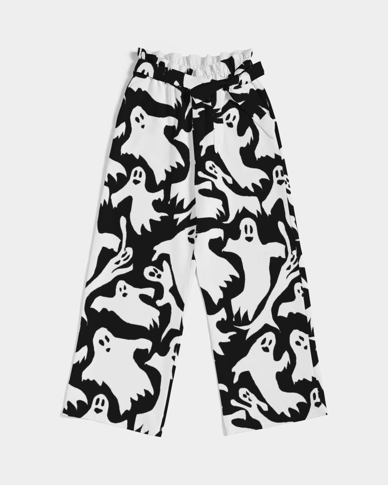 Ghosts Pattern Women's High-Rise Wide Leg Pants