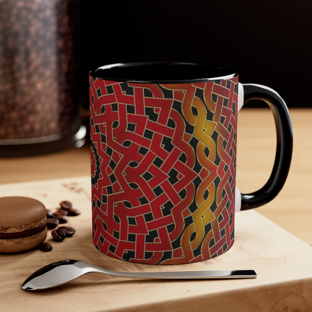 Orange Celtic Spiral Accent Mug