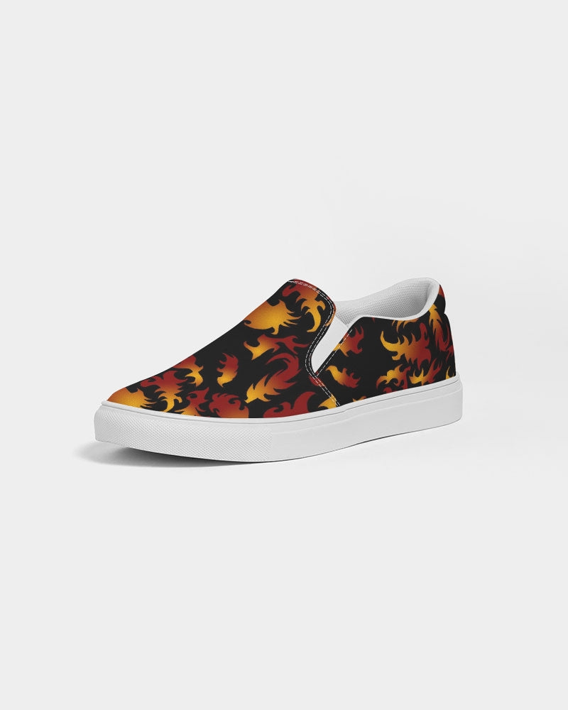 Abstract Flames Pattern  Women's Slip-On Canvas Shoe