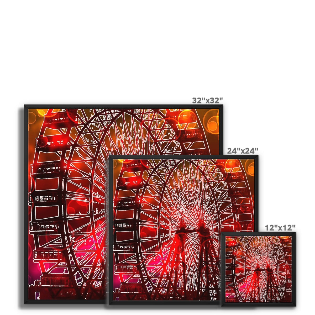 Bokeh Light Ferris Wheel Framed Canvas