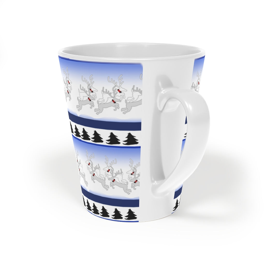 Reindeer Sweater Pattern Latte Mug, 12oz