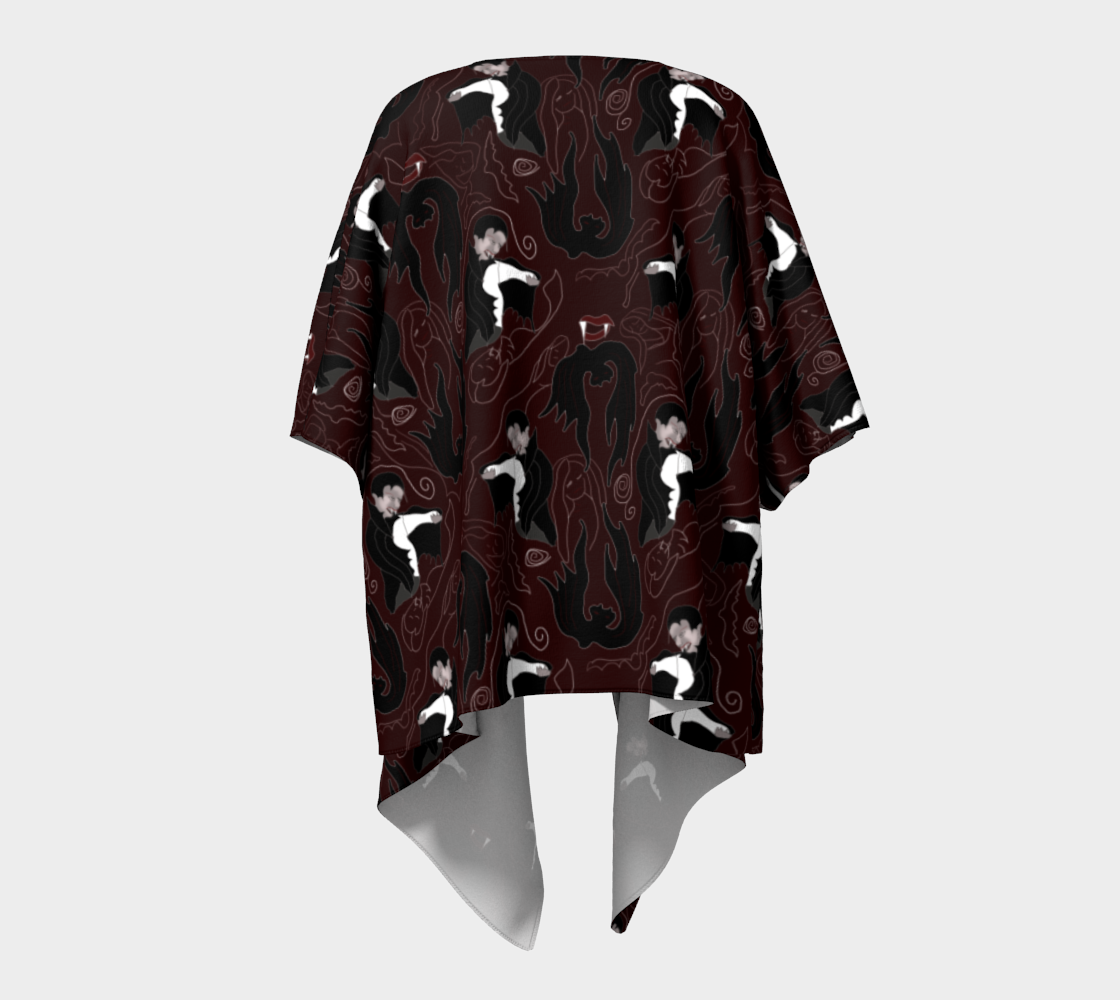 Vampire Pattern Draped Kimono