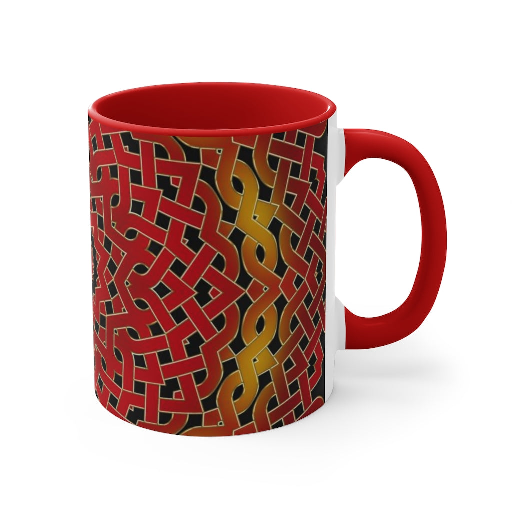 Orange Celtic Spiral Accent Mug