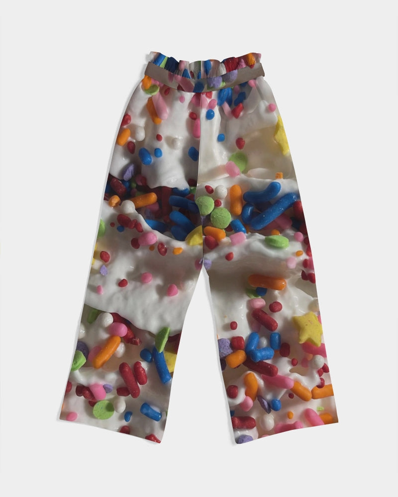 Rainbow Sprinkles On Whipped Cream Women's High-Rise Wide Leg Pants