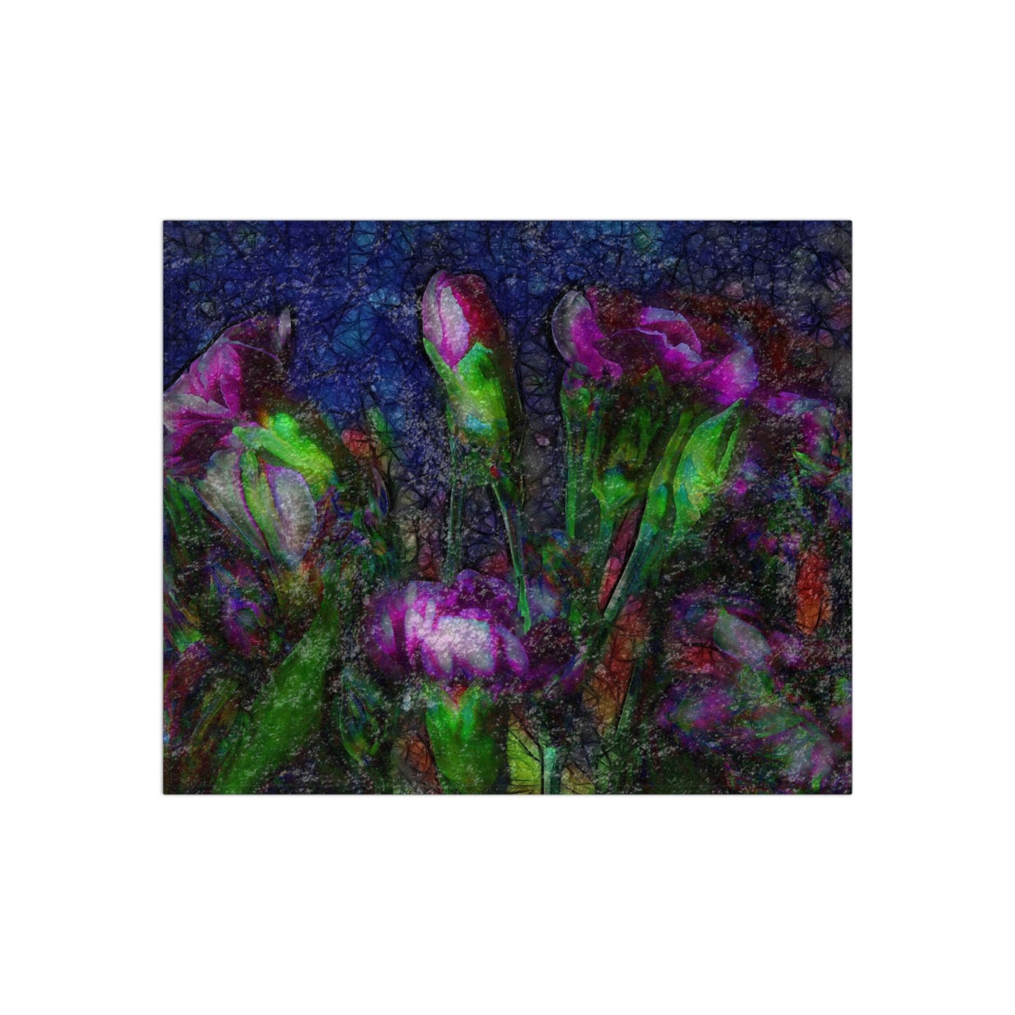 Abstract Pink Carnations Crushed Velvet Blanket