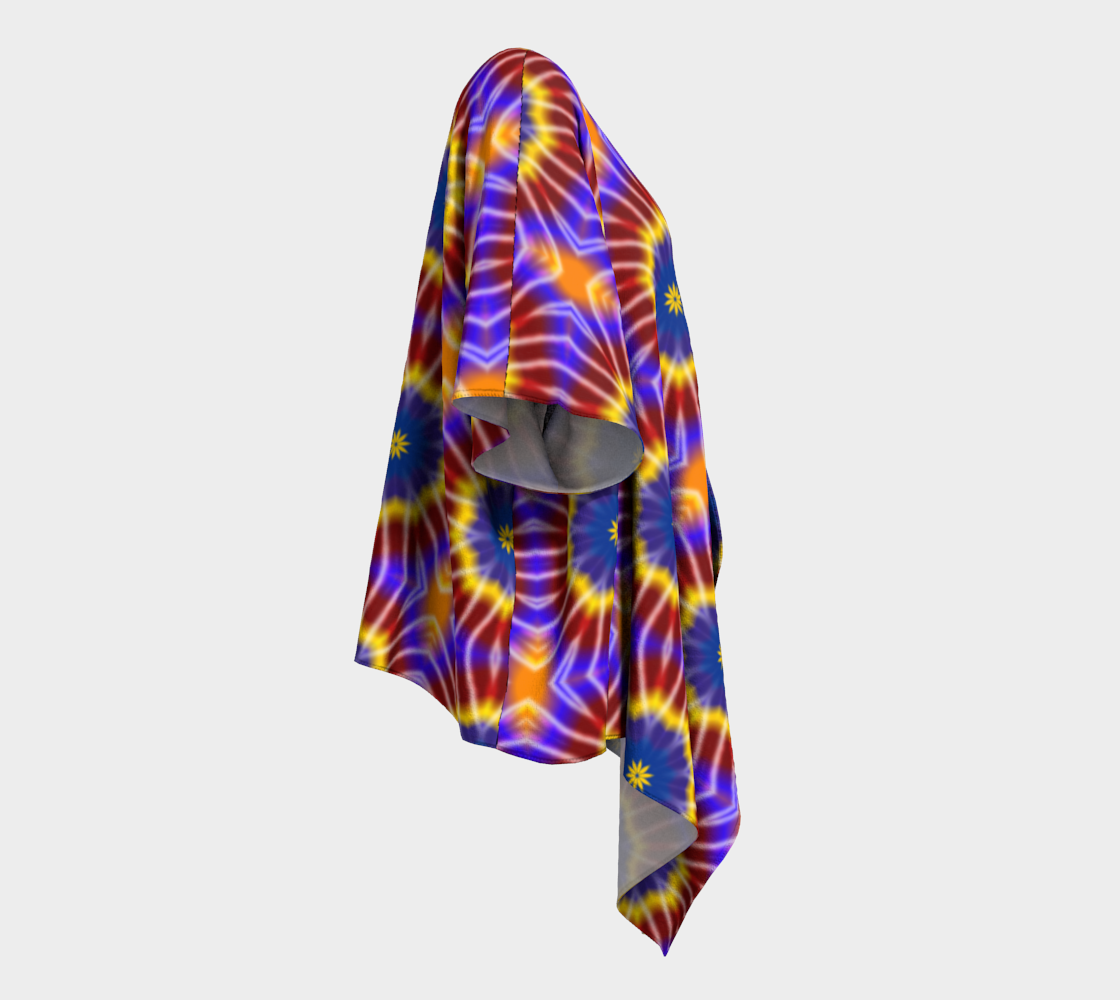 Rainbow Tie Dye Draped Kimono
