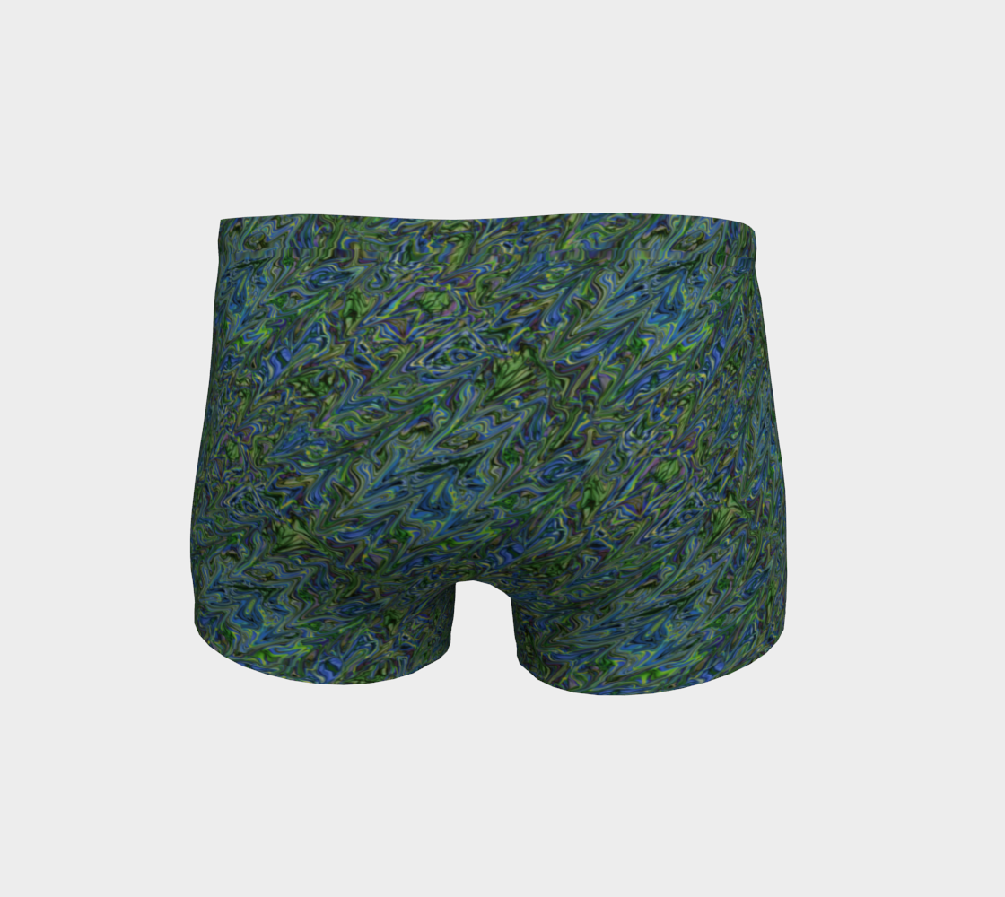 Blue Green Liquid Swirl Shorts