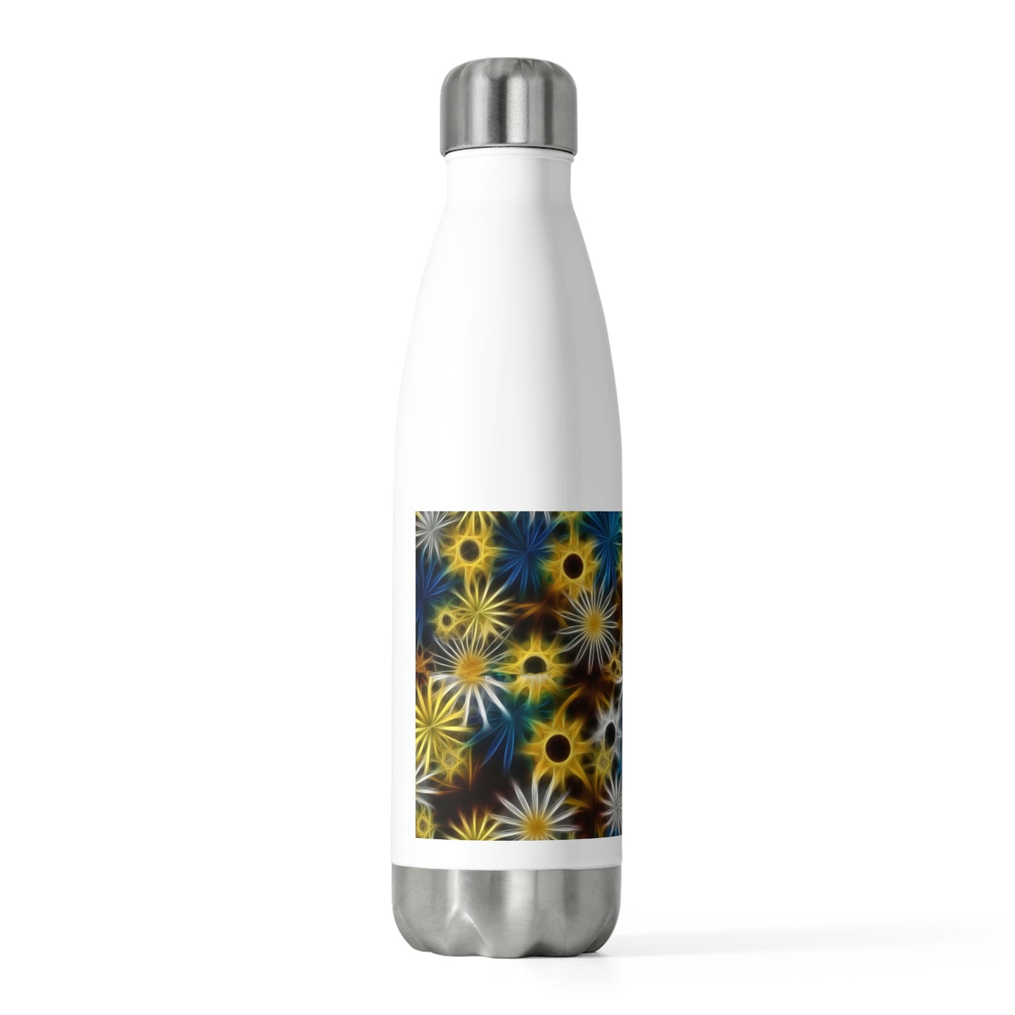 Blue and Yellow Glowing Daisies 20oz Insulated Bottle